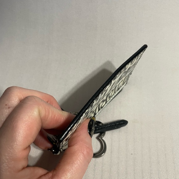 Victoria's Secret black & white logo card holder keychain pouch coin purse - Picture 5 of 7